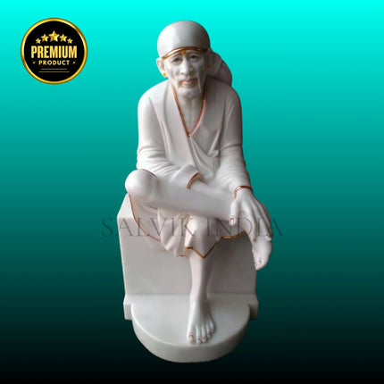 Premium Sai Baba Marble Statue for Spiritual Décor