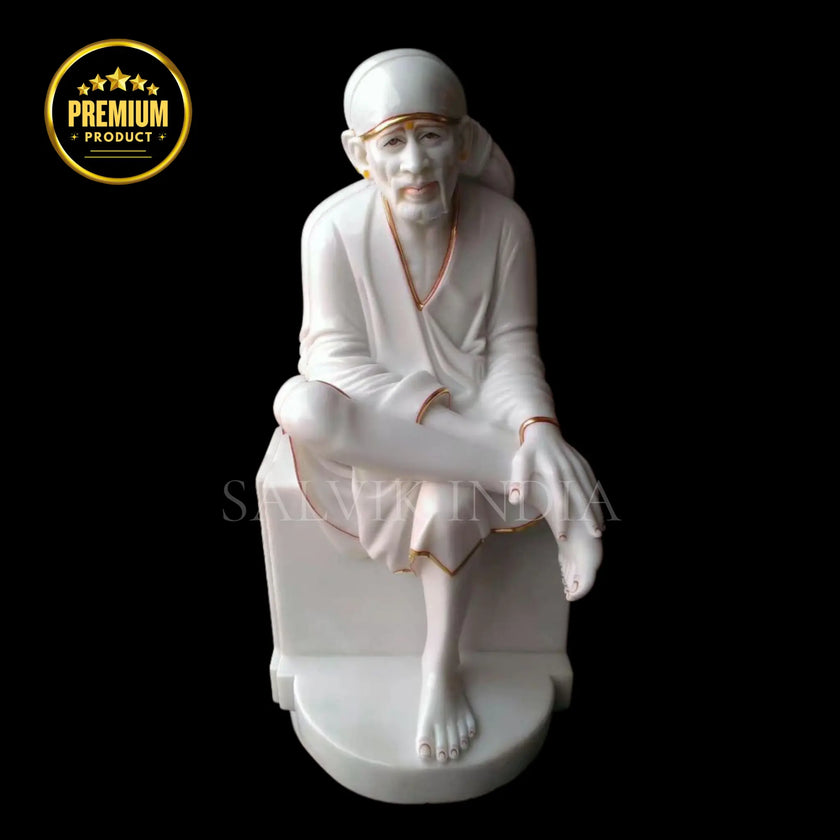 Premium Sai Baba Marble Statue for Spiritual Décor