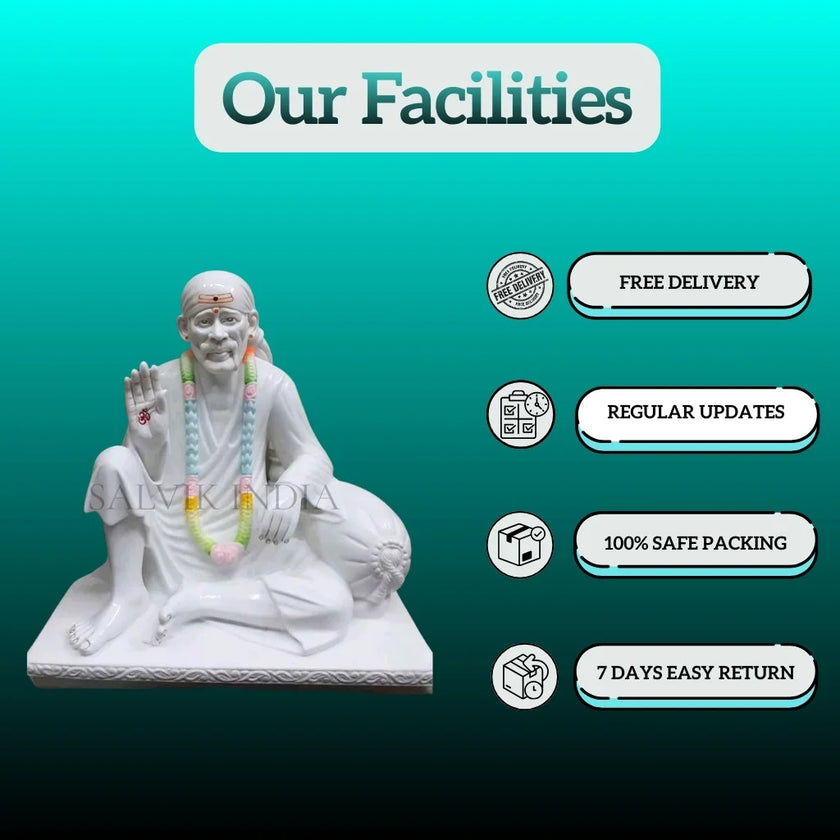 Handmade  Sai Baba Murti 2 Feet – Jaipur Marble Artwork