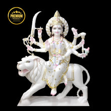 White marble Durga idol for home mandir