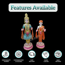 Handcrafted Swaminarayan Marble Murti in white Makrana marble