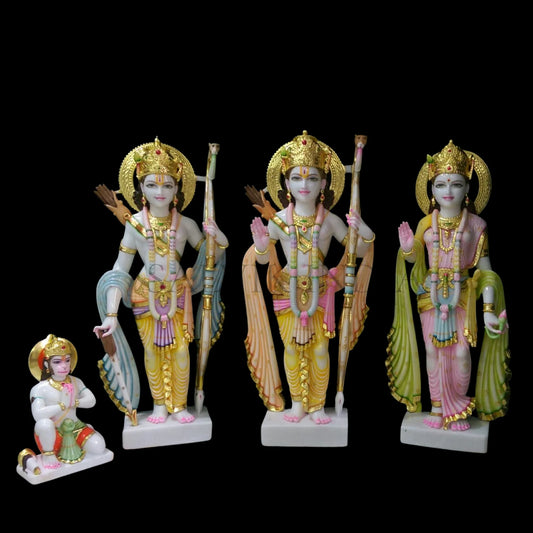 handcrafted marble ram darbar idol set 12 inch for home mandir