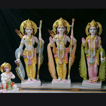 handcrafted marble ram darbar murti set 12 inch for home mandir