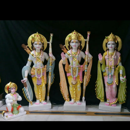 handcrafted marble ram darbar murti set 12 inch for home mandir