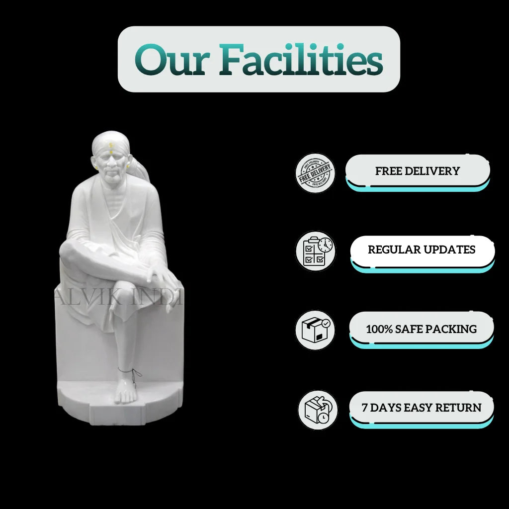  Sai Baba Marble Statue for Home and Temple Décor
