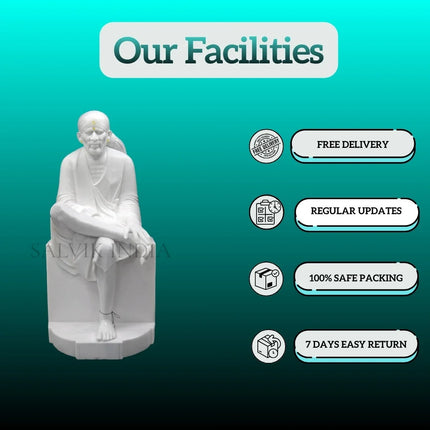  Sai Baba Marble Statue for Home and Temple Décor