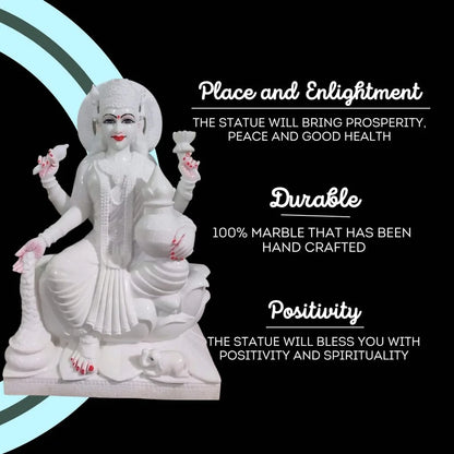 Handmade Goddess Lakshmi idol with traditional carving