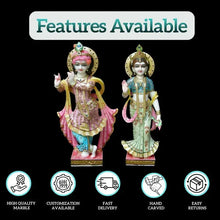 Handmade Radha Krishna Marble Murti for home and temple
