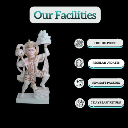 Makrana marble Hanuman Ji statue with Salvik India facilities including free delivery, safe packing and regular order updates.