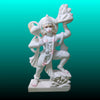 White marble Hanuman Ji statue holding Sanjeevani Parvat handcrafted by Salvik India