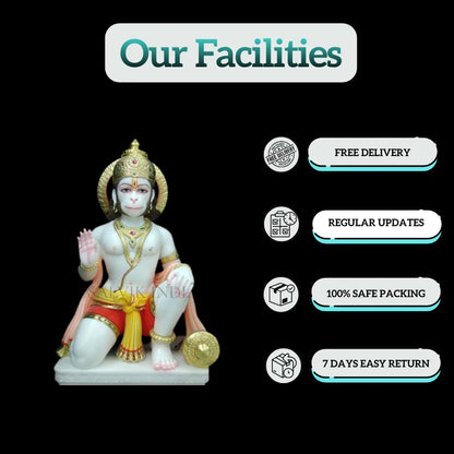 Hanuman Marble Murti 6 Inch with free delivery, regular updates, safe packing and easy return facilities
