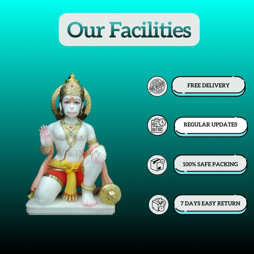 Hanuman Marble Murti 6 Inch with free delivery, regular updates, safe packing and easy return facilities
