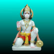 Hanuman Marble Murti 6 Inch in Pure White Makrana Marble handcrafted statue for home temple
