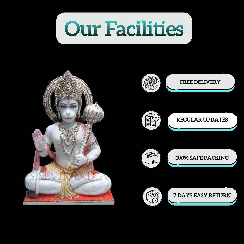 Hanuman Marble Murti Facilities – Free Delivery, Safe Packing, Regular Updates, Easy Returns