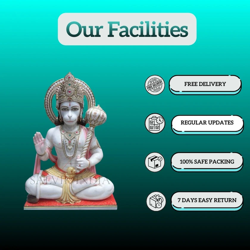 Hanuman Marble Murti Facilities – Free Delivery, Safe Packing, Regular Updates, Easy Returns