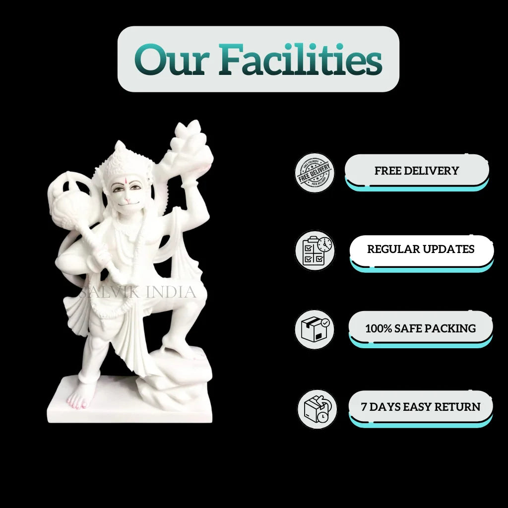 Facilities with Hanuman marble murti purchase – free delivery, safe packing, and 7-day easy return