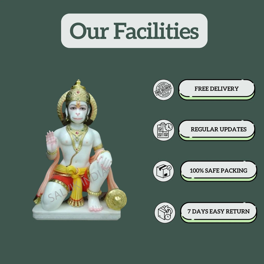 Facilities with Hanuman marble murti purchase – free delivery, safe packing, and 7-day easy return