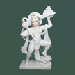 White Makrana marble Hanuman statue handcrafted for home and temple by Salvik India