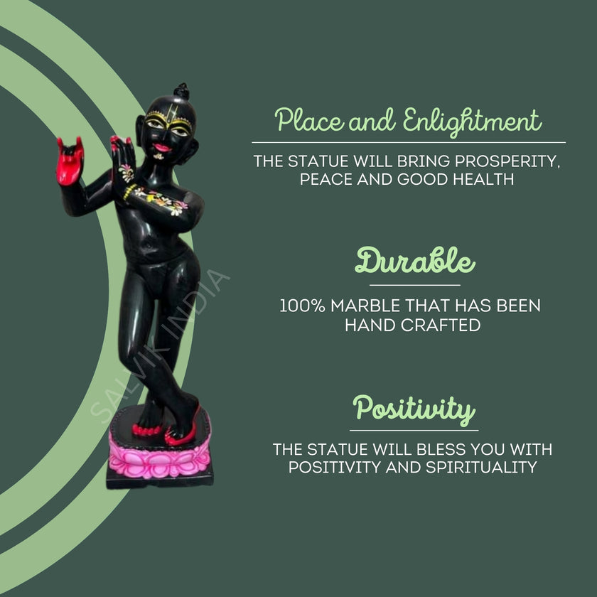 ISKCON Black Krishna Murti placed in temple setup