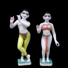 ISKCON Marble Radha Krishna Statue Front View – Handcrafted Marble Idol for Temple