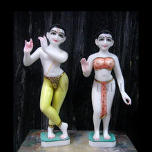 ISKCON Marble Radha Krishna Statue in Premium White Marble