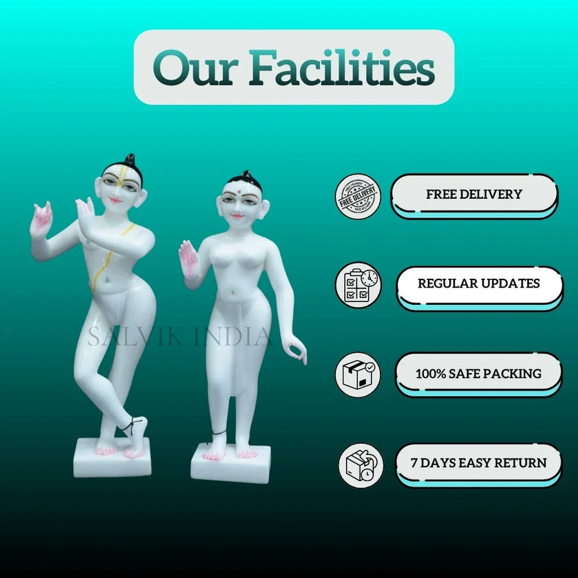 Iskcon Radha Krishna Idol (12 - 30 Inch) - Salvik | Marble Murti Manufacturers in India