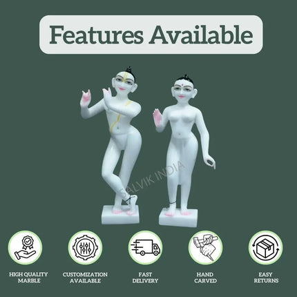 Iskcon Radha Krishna Idol (12 - 30 Inch) - Salvik | Marble Murti Manufacturers in India