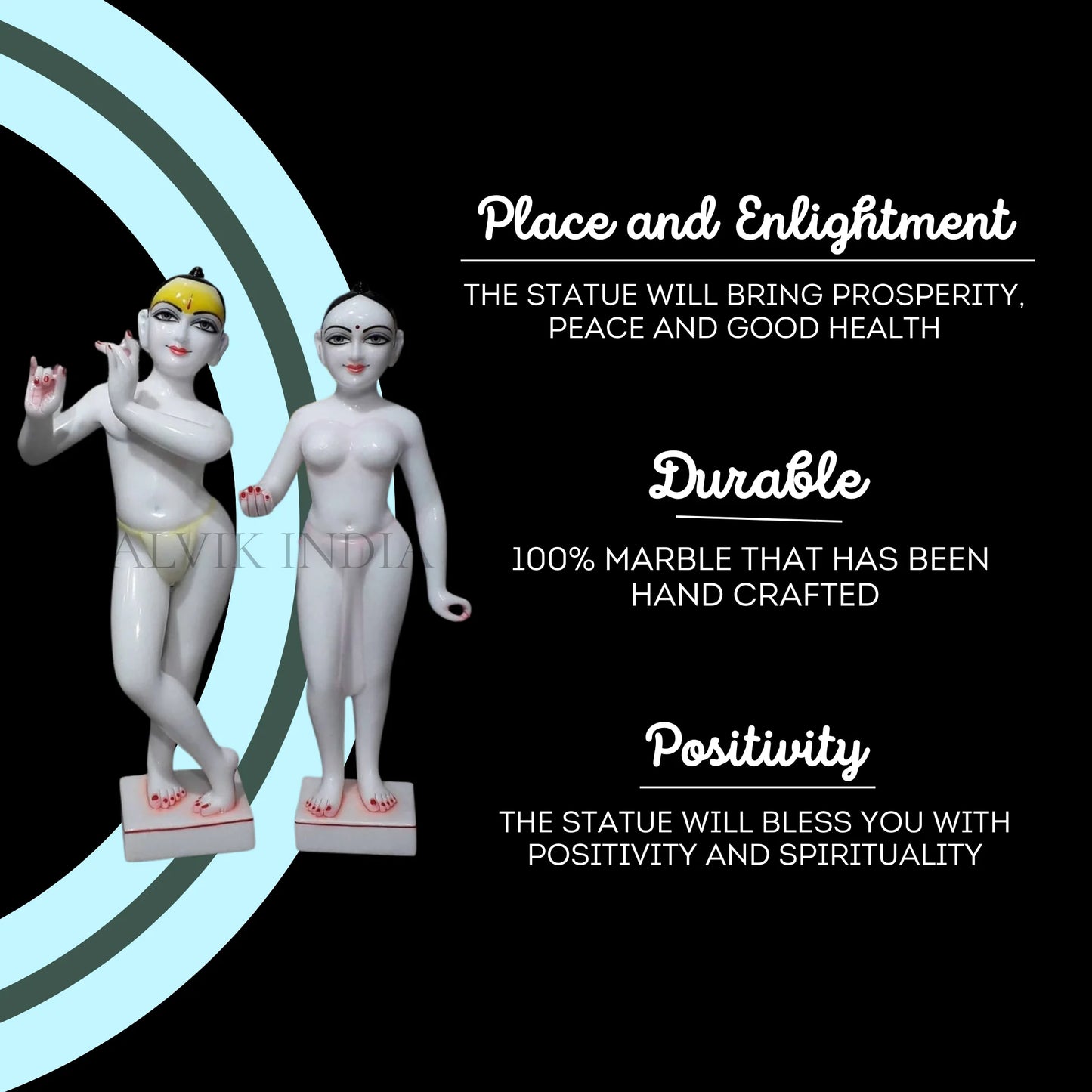 Iskcon Radha Krishna Marble Murti (12 - 30 Inch) - Salvik | Marble Murti Manufacturers in India