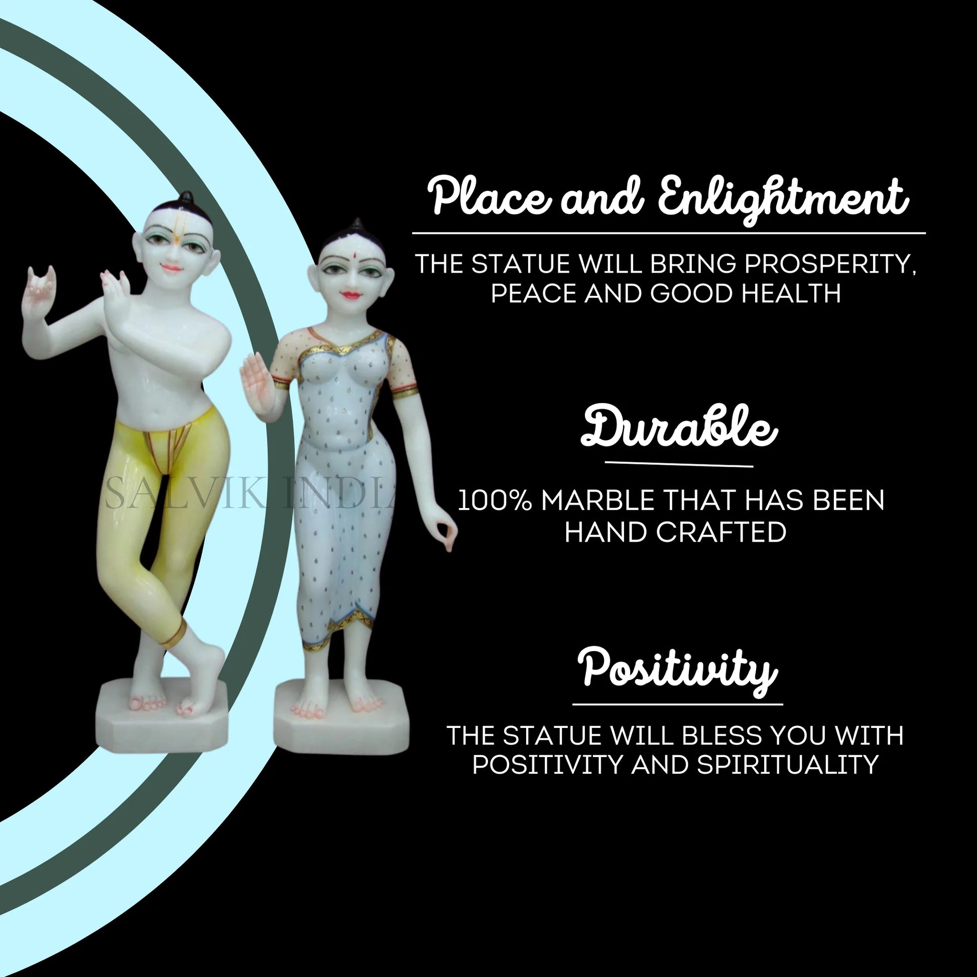 Iskcon Radha Krishna Marble Statue (12 - 30 Inch) - Salvik | Marble Murti Manufacturers in India
