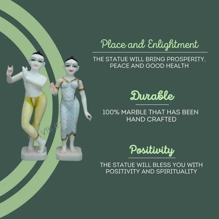 Iskcon Radha Krishna Marble Statue (12 - 30 Inch) - Salvik | Marble Murti Manufacturers in India