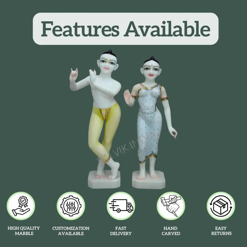 Iskcon Radha Krishna Marble Statue 2