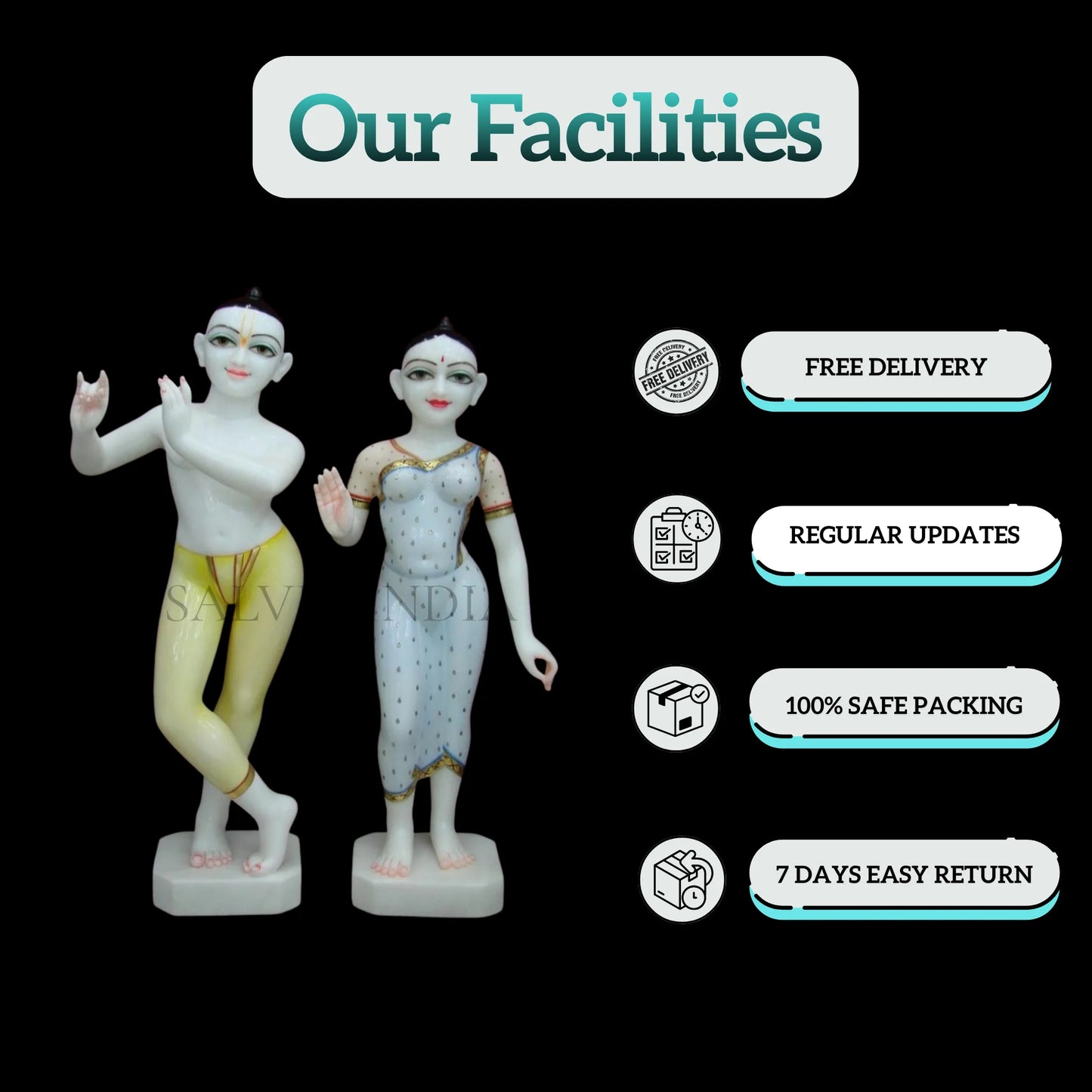 Iskcon Radha Krishna Marble Statue 3