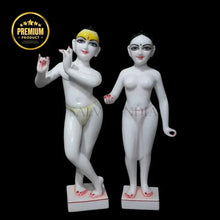 Vietnam Marble ISKCON Radha Krishna Murti with detailed hand carving