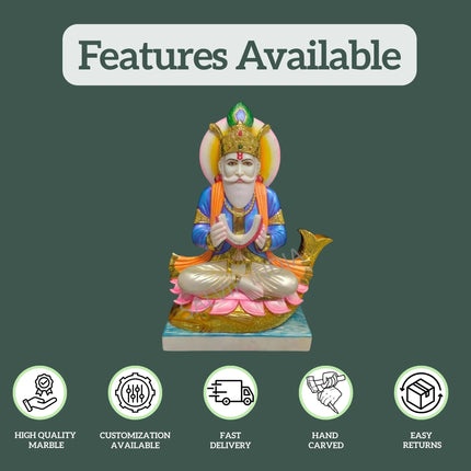 Jhulelal marble murti - Salvik | Marble Murti Manufacturers in India