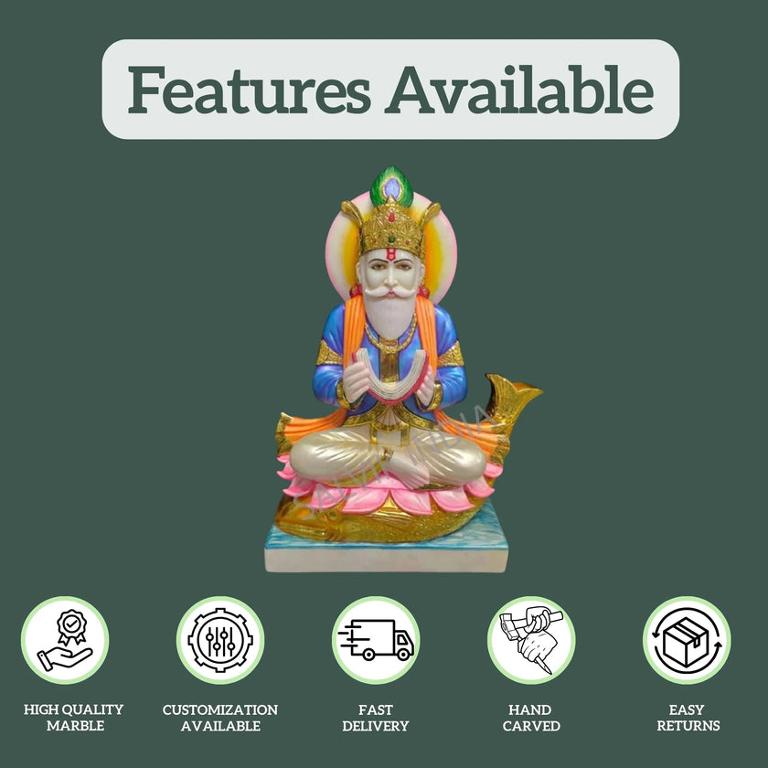 Jhulelal marble murti - Salvik | Marble Murti Manufacturers in India