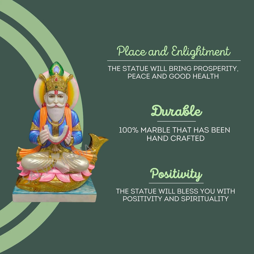 Jhulelal marble murti - Salvik | Marble Murti Manufacturers in India