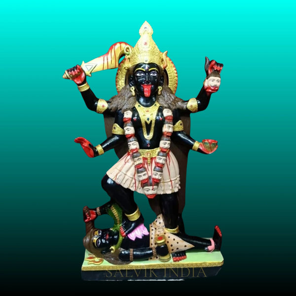 Handcrafted Kali Mata Marble Murti for Home Temple