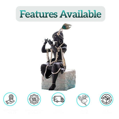 Krishna Marble Idol (18 - 30 Inch) - Salvik | Marble Murti Manufacturers in India