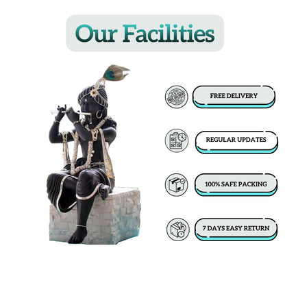 Krishna Marble Idol (18 - 30 Inch) - Salvik | Marble Murti Manufacturers in India