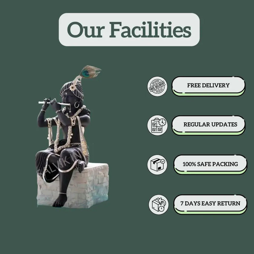 Krishna Marble Idol (18 - 30 Inch) - Salvik | Marble Murti Manufacturers in India