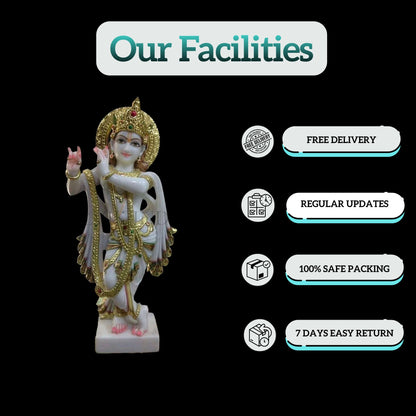 Krishna Murti Marble (12 - 30 Inch) - Salvik | Marble Murti Manufacturers in India