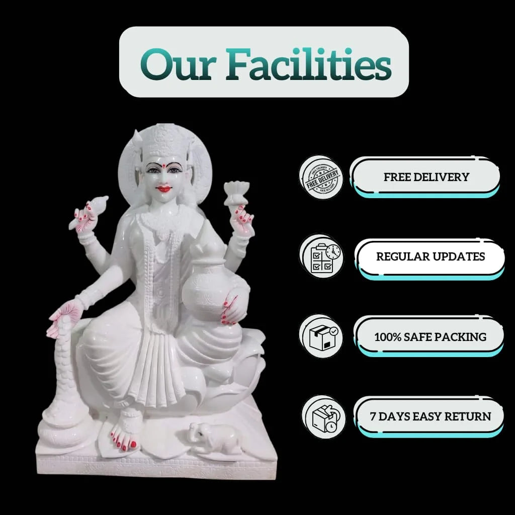 Lakshmi marble murti carved from Makrana marble