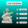 Large size marble Saraswati statue handcrafted for temple decor