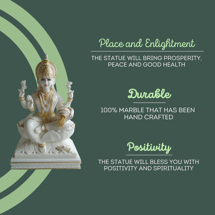 Laxmi Mata Marble Idol - Salvik | Marble Murti Manufacturers in India