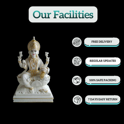 Laxmi Mata Marble Idol - Salvik | Marble Murti Manufacturers in India