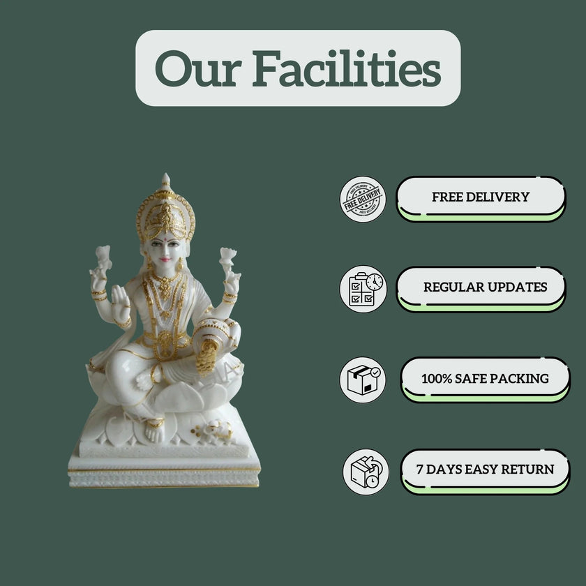 Laxmi Mata Marble Idol - Salvik | Marble Murti Manufacturers in India