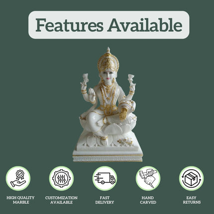 Laxmi Mata Marble Idol - Salvik | Marble Murti Manufacturers in India
