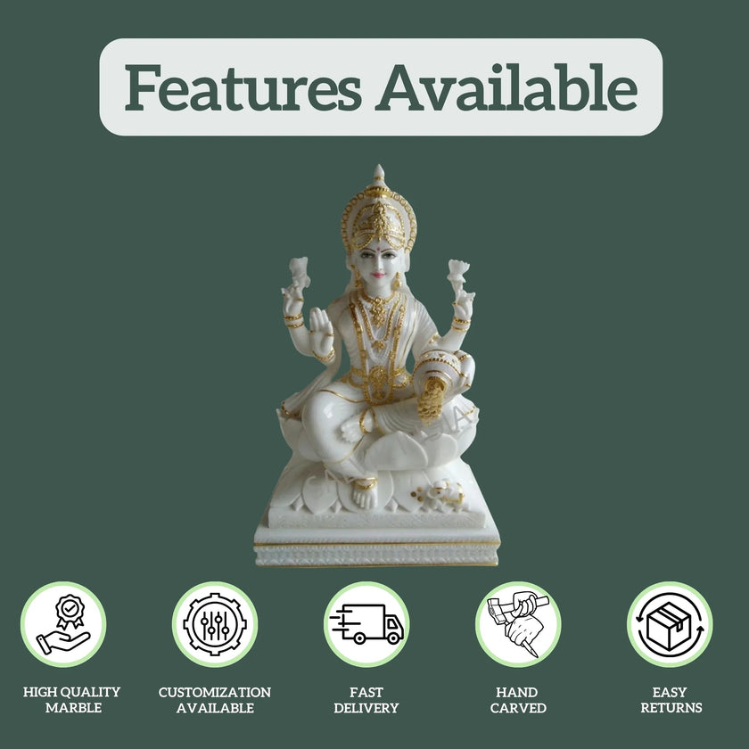 Laxmi Mata Marble Idol - Salvik | Marble Murti Manufacturers in India