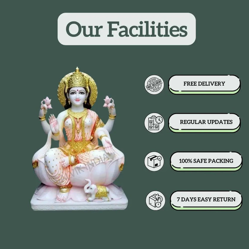 Laxmi Mata Marble Statue - Salvik | Marble Murti Manufacturers in India