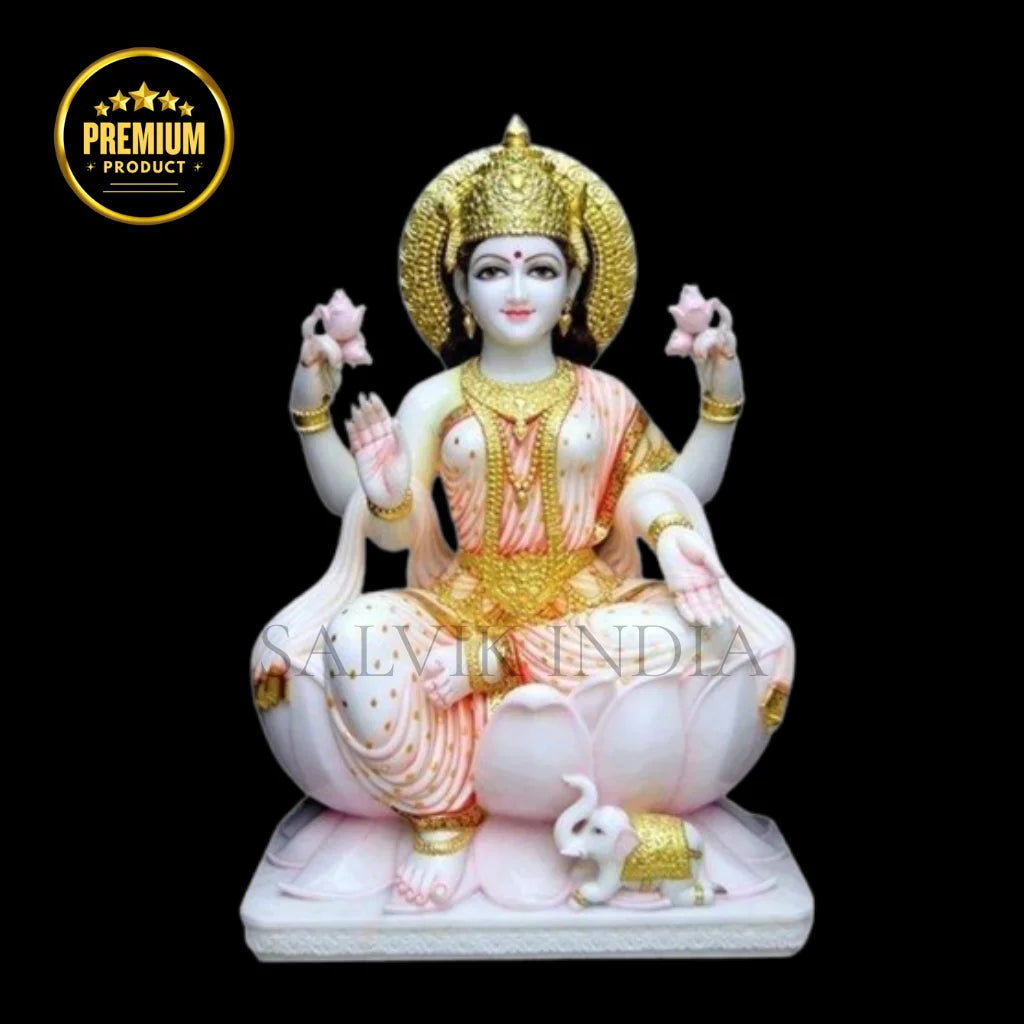 Laxmi Mata Marble Statue - Salvik | Marble Murti Manufacturers in India